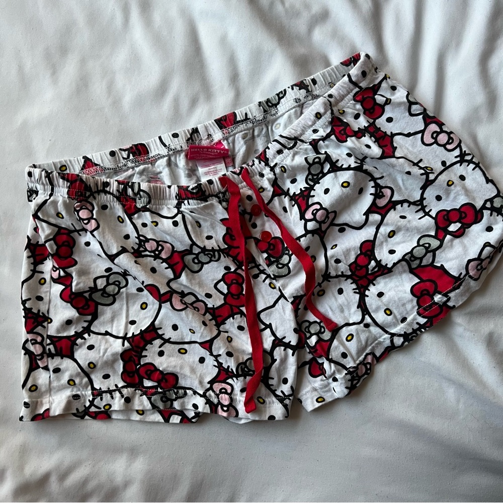 Hello Kitty White and Red Pajama Shorts